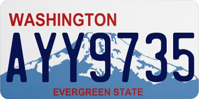 WA license plate AYY9735