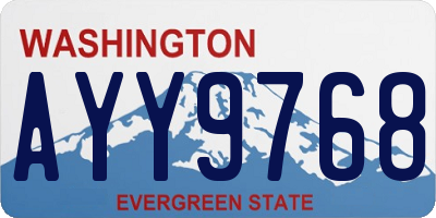 WA license plate AYY9768