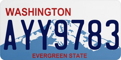 WA license plate AYY9783