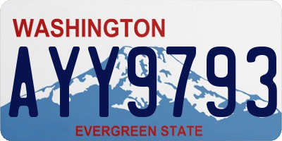 WA license plate AYY9793