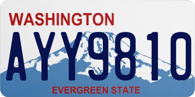 WA license plate AYY9810