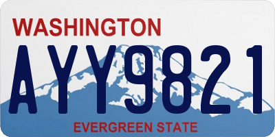 WA license plate AYY9821