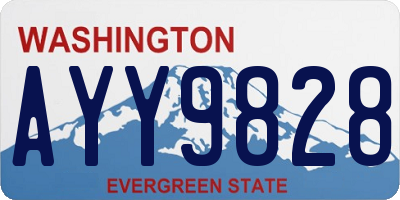 WA license plate AYY9828