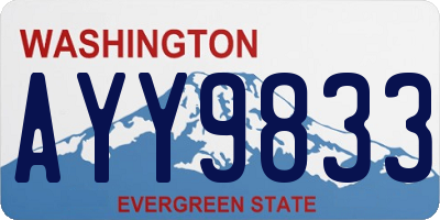 WA license plate AYY9833