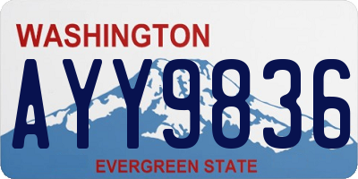 WA license plate AYY9836