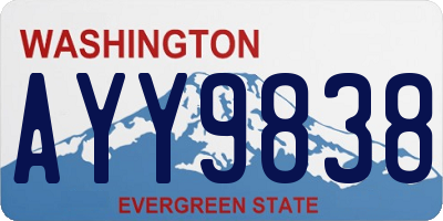 WA license plate AYY9838