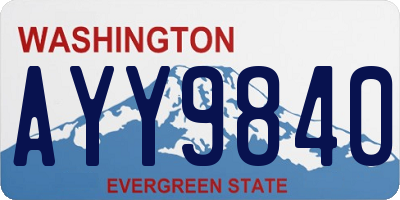 WA license plate AYY9840
