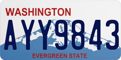 WA license plate AYY9843