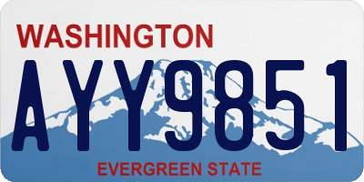 WA license plate AYY9851