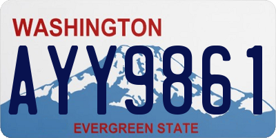 WA license plate AYY9861