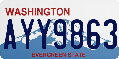 WA license plate AYY9863