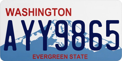 WA license plate AYY9865