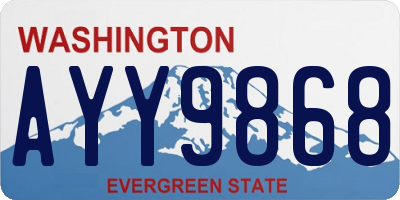 WA license plate AYY9868