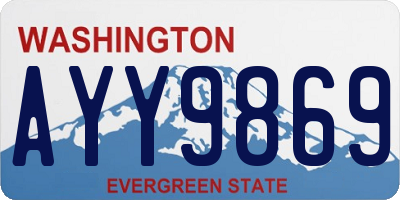 WA license plate AYY9869