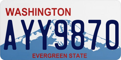 WA license plate AYY9870