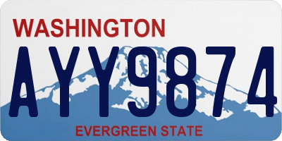 WA license plate AYY9874