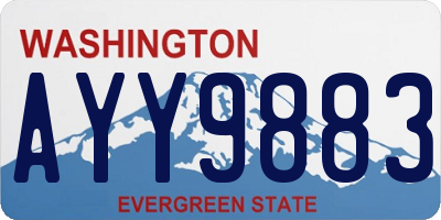 WA license plate AYY9883