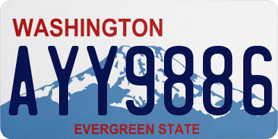 WA license plate AYY9886