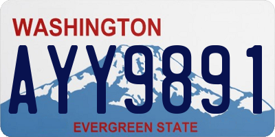 WA license plate AYY9891