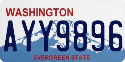 WA license plate AYY9896