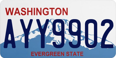 WA license plate AYY9902