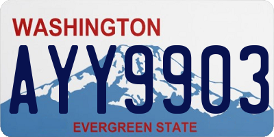 WA license plate AYY9903