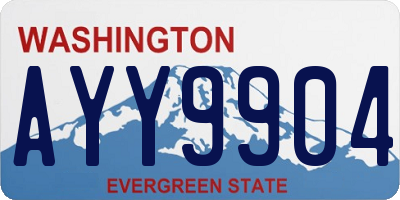 WA license plate AYY9904