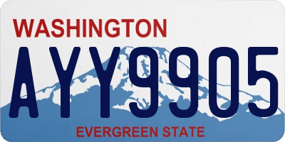 WA license plate AYY9905