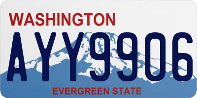 WA license plate AYY9906