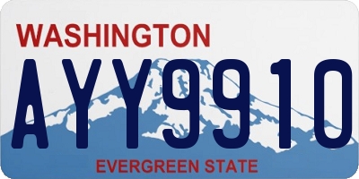 WA license plate AYY9910