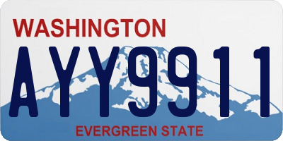 WA license plate AYY9911