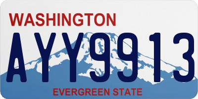 WA license plate AYY9913