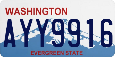 WA license plate AYY9916