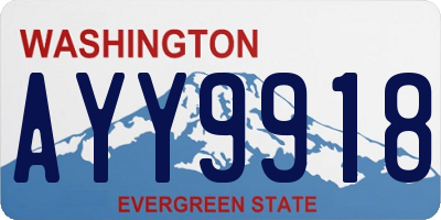 WA license plate AYY9918