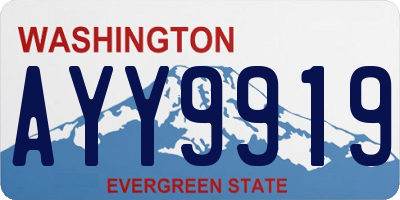 WA license plate AYY9919