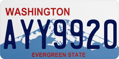 WA license plate AYY9920