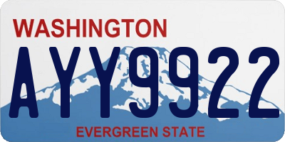 WA license plate AYY9922