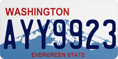 WA license plate AYY9923