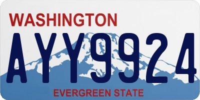 WA license plate AYY9924