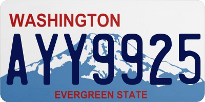 WA license plate AYY9925