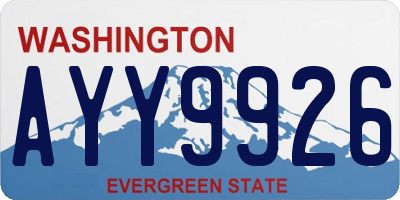 WA license plate AYY9926