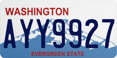 WA license plate AYY9927