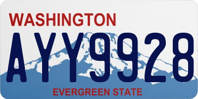 WA license plate AYY9928