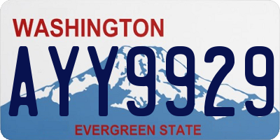 WA license plate AYY9929