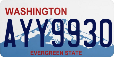 WA license plate AYY9930