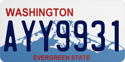 WA license plate AYY9931