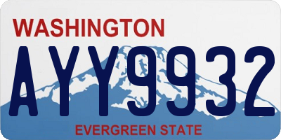 WA license plate AYY9932