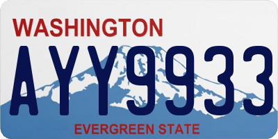 WA license plate AYY9933