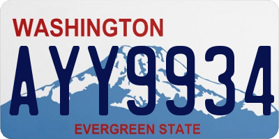 WA license plate AYY9934