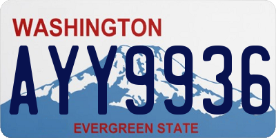 WA license plate AYY9936